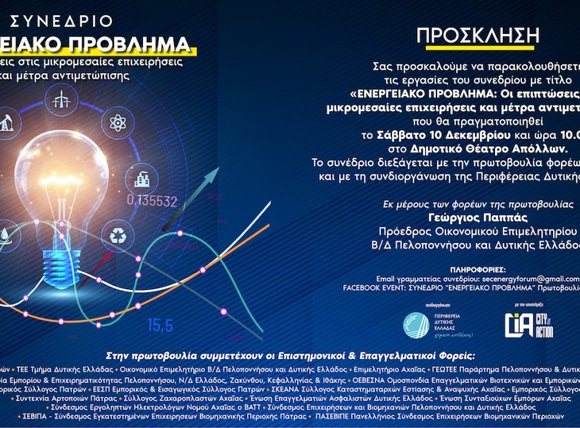 ΠΡΟΣΚΛΗΣΗ ΣΥΝΕΔΡΙΟΥ ΕΝΕΡΓΕΙΑΚΟ ΠΡΟΒΛΗΜΑ
